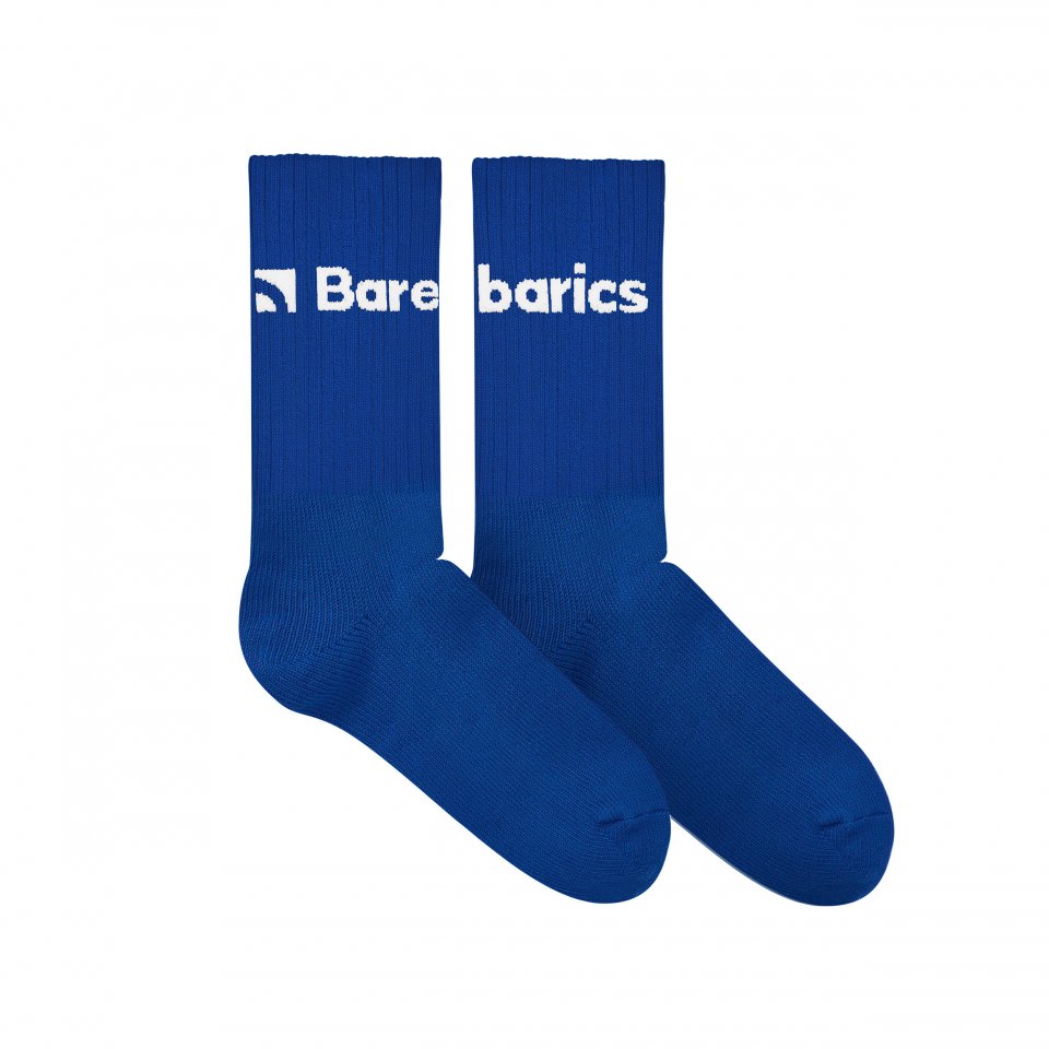 Barebarics - Barfota Strumpor - Crew - Blue - Big logo - 3 pack