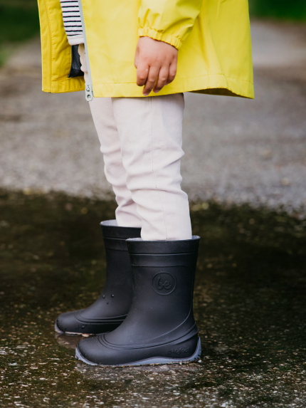 Detské barefoot gumáky Be Lenka Pudds - Black