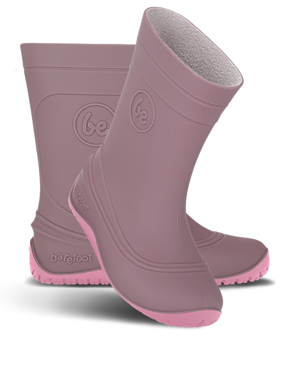 Kids Barefoot Rain Boots Be Lenka Pudds - Misty Pink