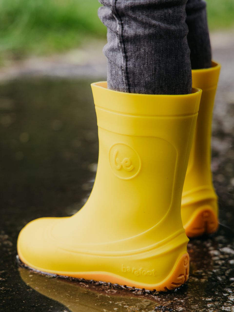 Detské barefoot gumáky Be Lenka Pudds - Yellow