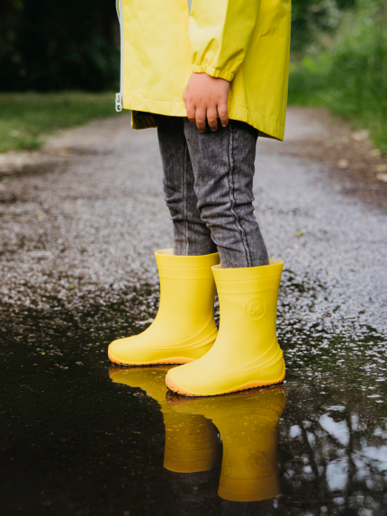 Detské barefoot gumáky Be Lenka Pudds - Yellow