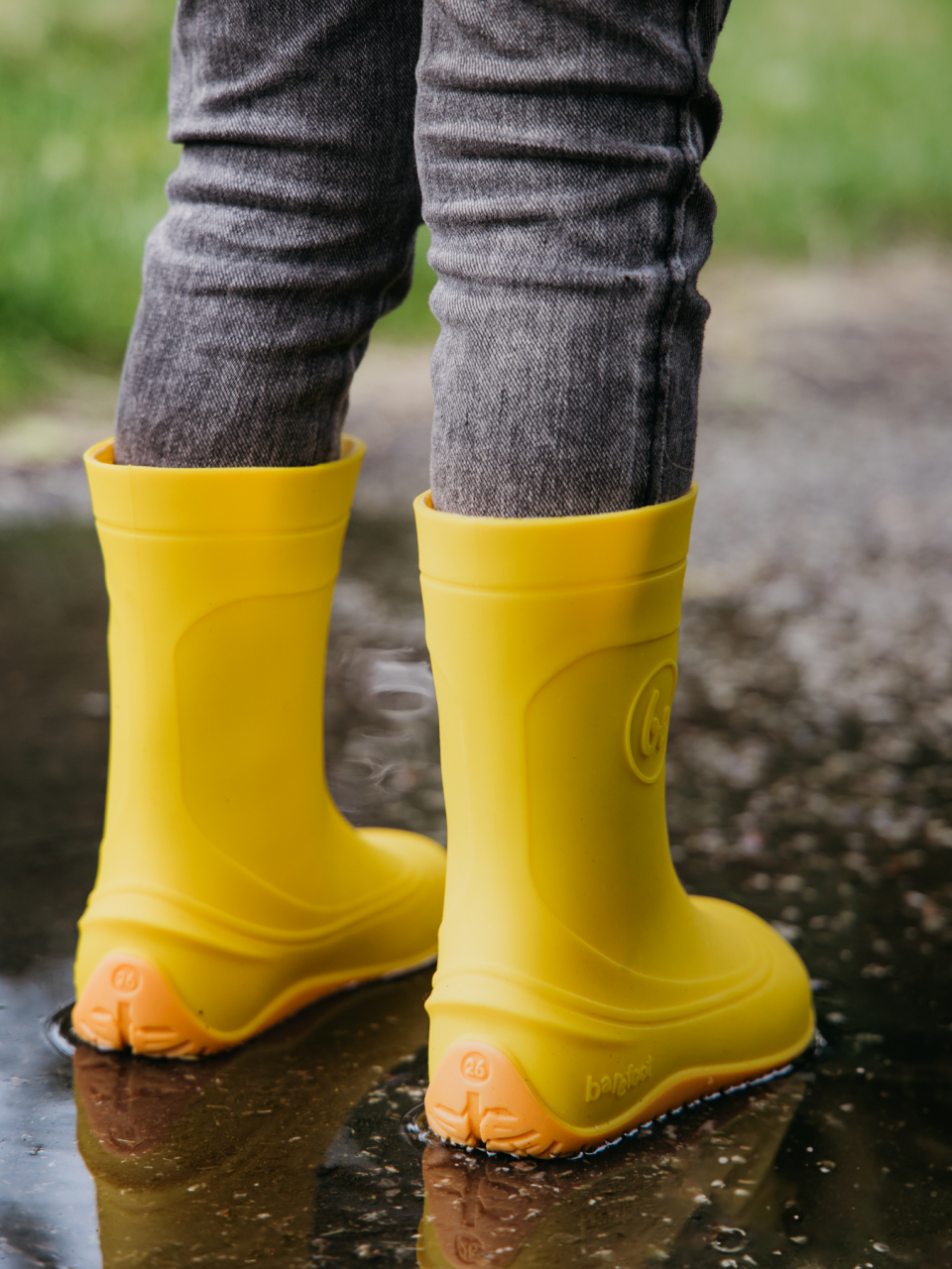 Detské barefoot gumáky Be Lenka Pudds - Yellow