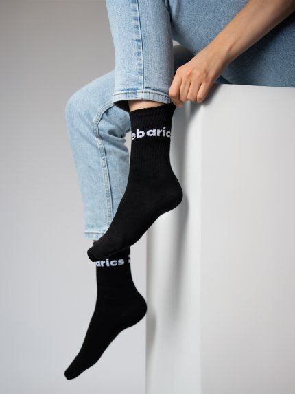 Barebarics - Barefoot Ponožky - Crew - Black - Big logo