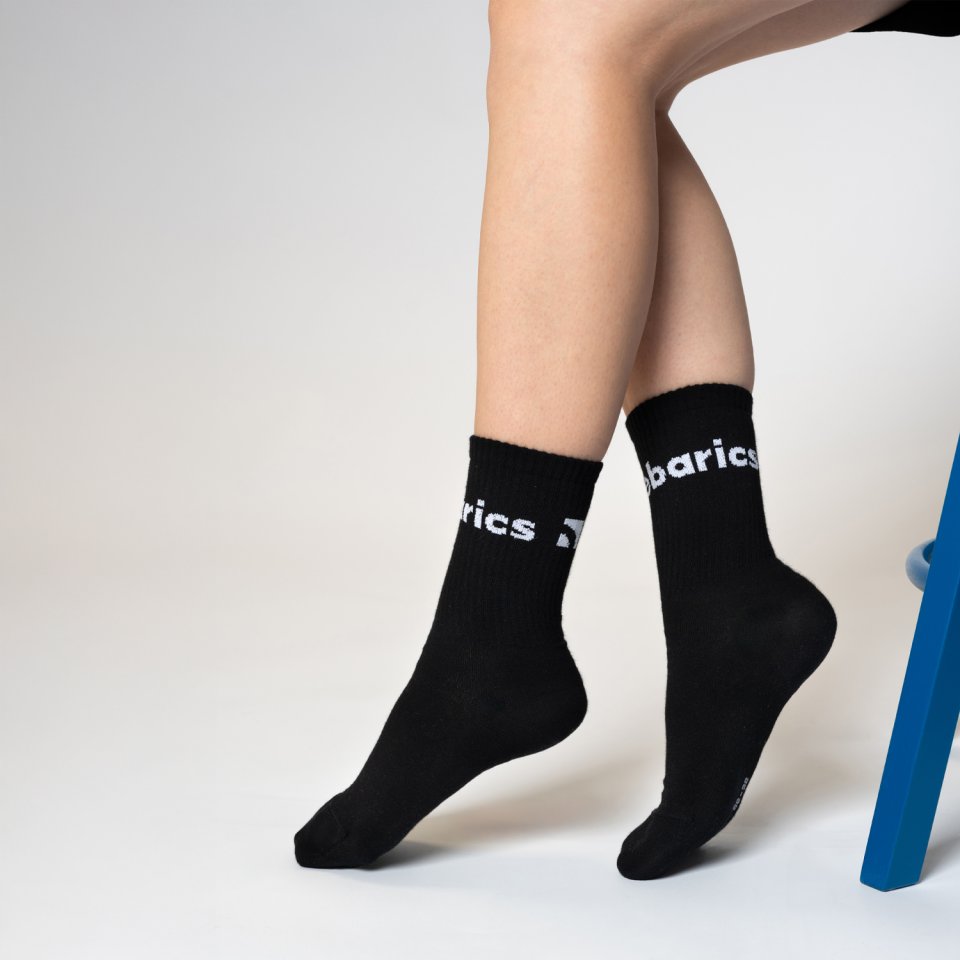 Barebarics - Barefoot Socks - Crew - Black - Big logo