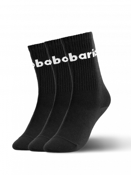 Barebarics - Barefoot Socks - Crew - Black - Big logo - 3 pack