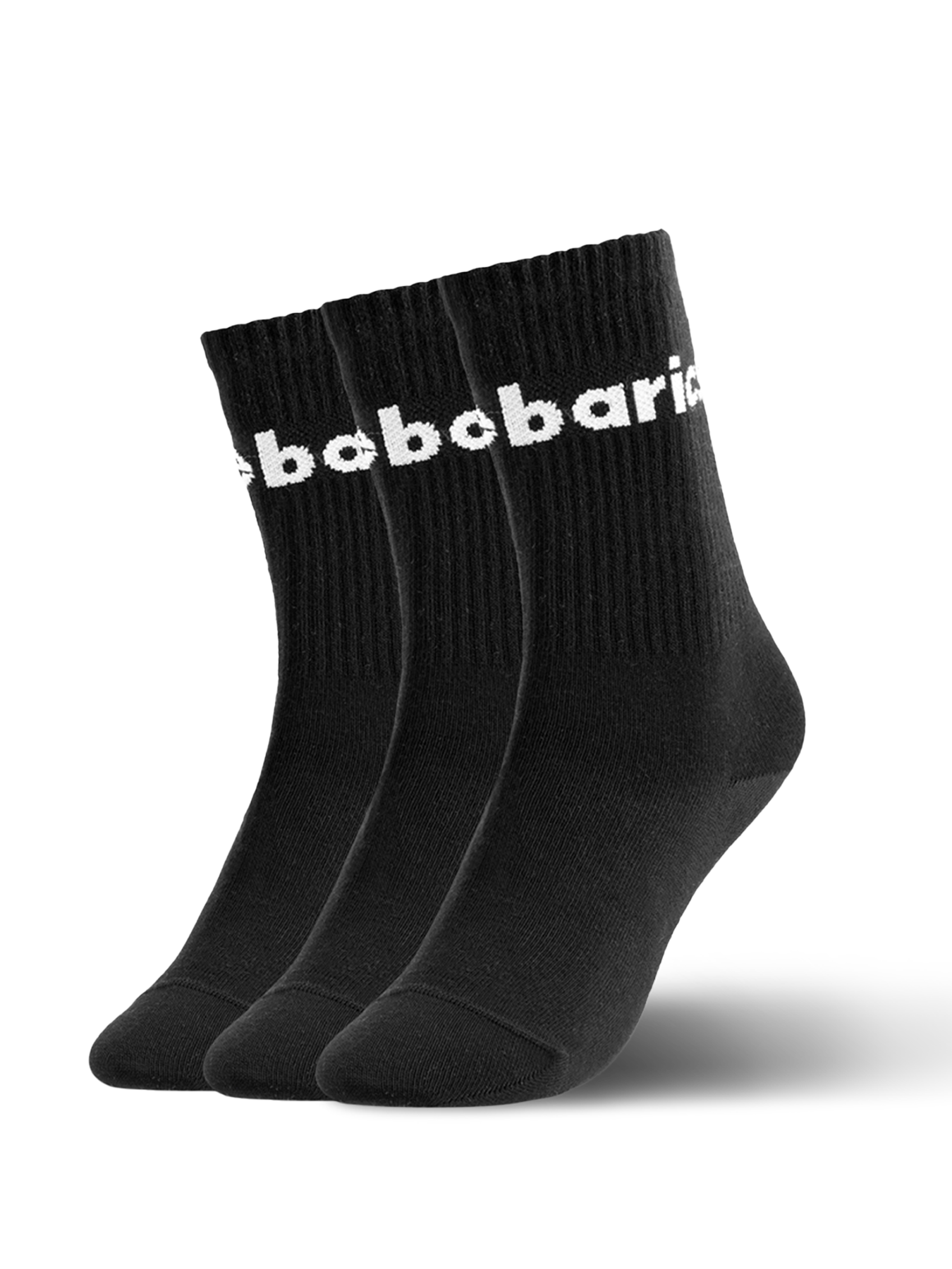 Barebarics - Barefoot Socks - Crew - Black - Big logo - 3 pack
