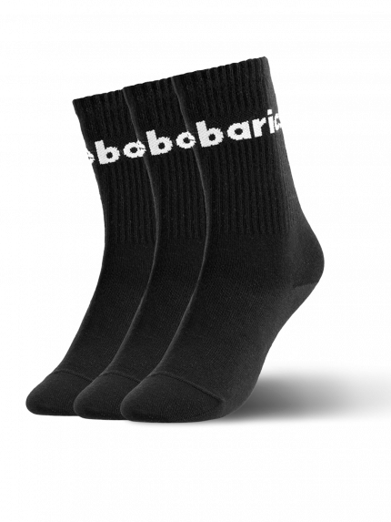 Barebarics - Barfußsocken - Crew - Black - Big logo - 3 pack