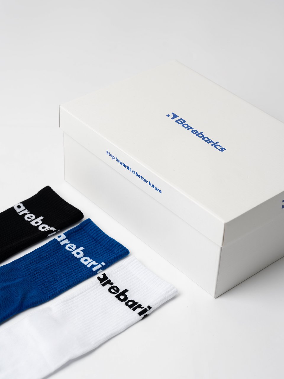 Barebarics - Barfußsocken - Crew - Cobalt Blue - Big logo