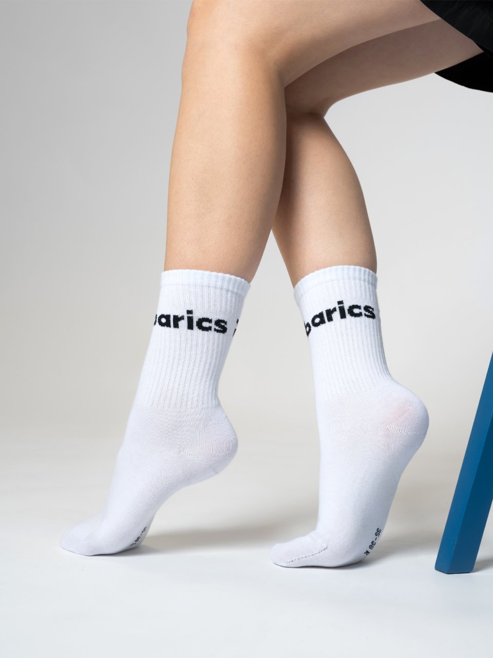 Barebarics - Barefoot Socks - Crew - White - Big logo