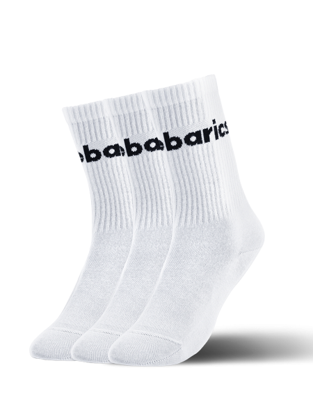 Barebarics - Barefootové ponožky - Crew - White - Big logo - 3 pack