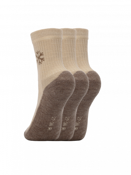 Kinder Barfußsocken Be Lenka Kids - Crew - Merino Wool - Beige - 3 pack