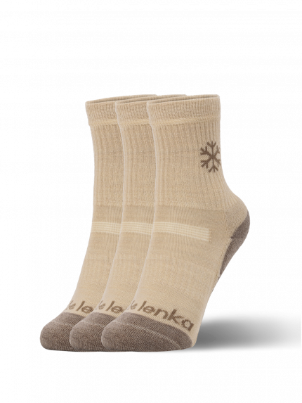 Chaussettes enfants Barefoot Be Lenka Kids - Crew - Merino Wool - Beige - 3 pack