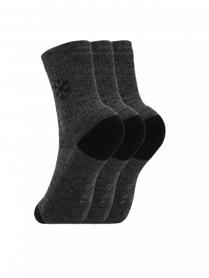 Kinder Barfußsocken Be Lenka Kids - Crew - Merino Wool - Grey - 3 pack