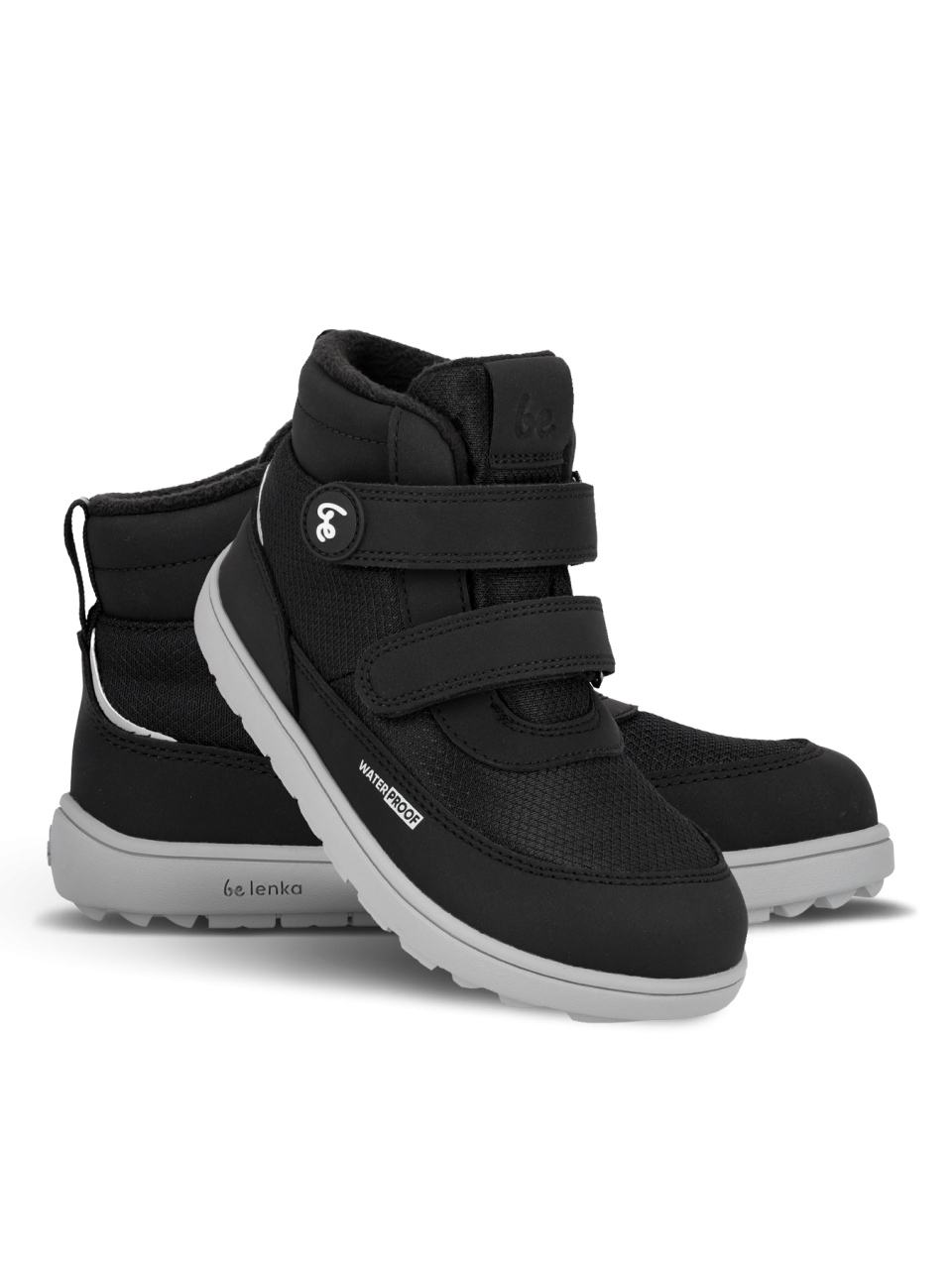 Kinder Winter Barfußschuhe Be Lenka Zippu Kids - Black & Grey