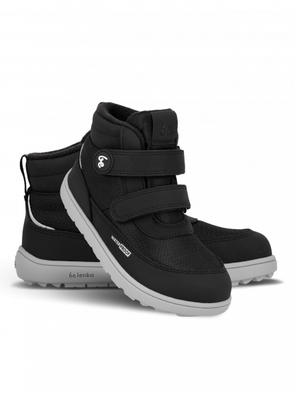 Kinder Winter Barfußschuhe Be Lenka Zippu Kids - Black & Grey