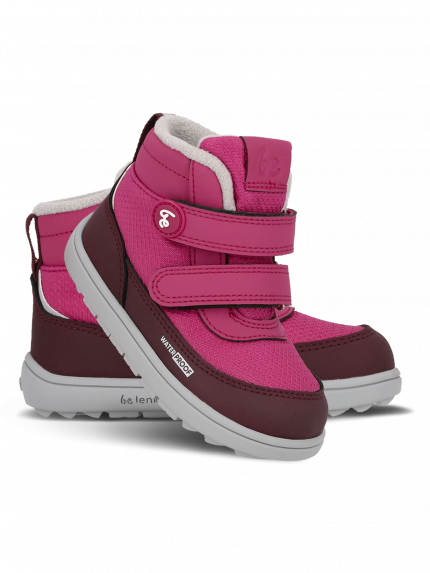 Kinder Winter Barfußschuhe Be Lenka Zippu Preschool - Berry & Grey