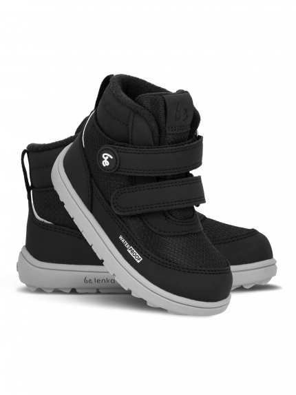 Kinder Winter Barfußschuhe Be Lenka Zippu Preschool - Black & Grey