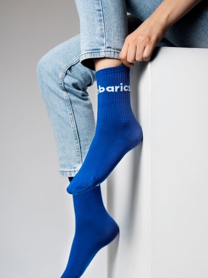 Barebarics - Barefootové ponožky - Crew - Cobalt Blue - Big logo