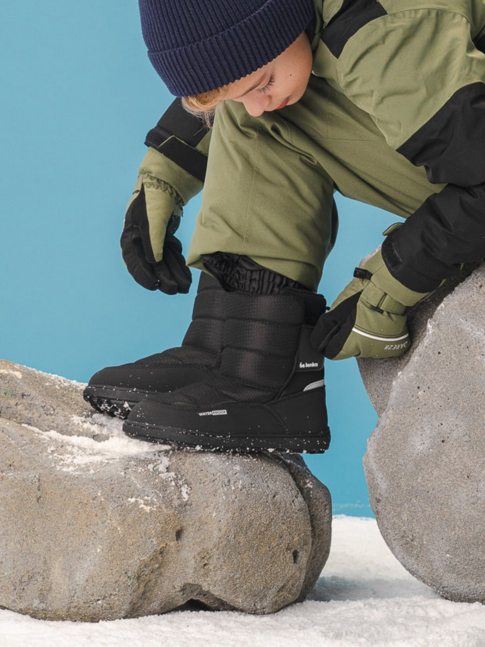Bottes de neige barefoot pour enfants Be Lenka Ailo Kids - All Black