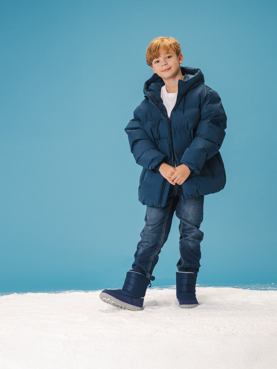 Bottes de neige barefoot pour enfants Be Lenka Ailo Kids - Dark Blue