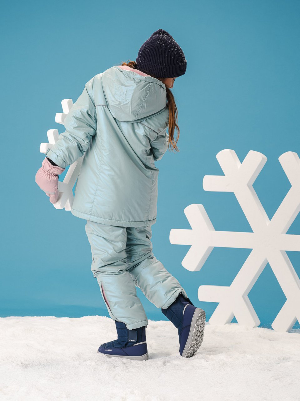 Bottes de neige barefoot pour enfants Be Lenka Ailo Kids - Dark Blue