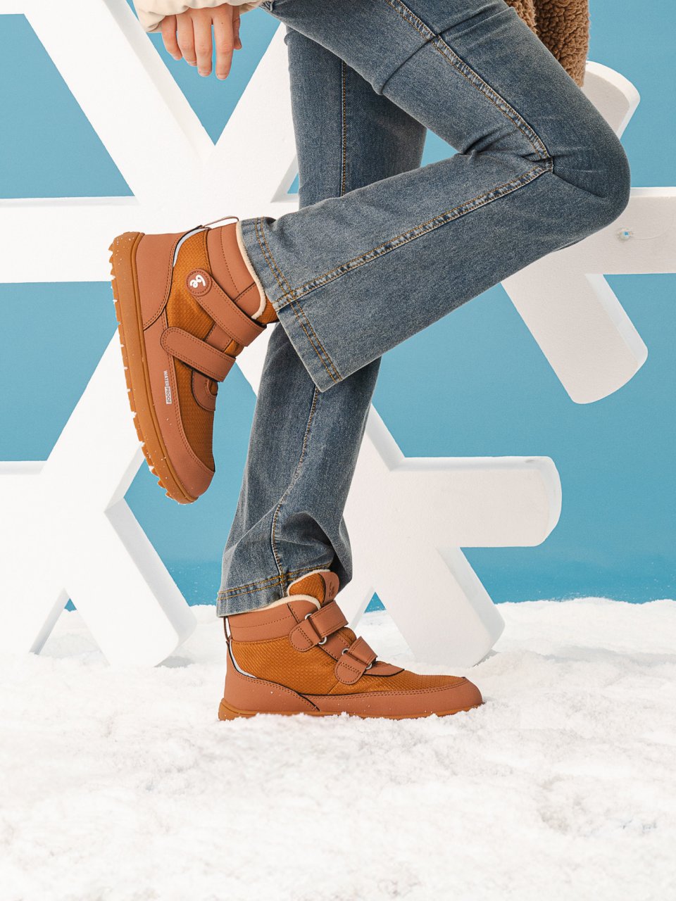 Kids winter barefoot boots Be Lenka Zippu Junior - All Brown