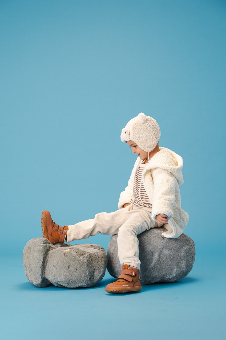 Kids winter barefoot boots Be Lenka Zippu Kids - All Brown