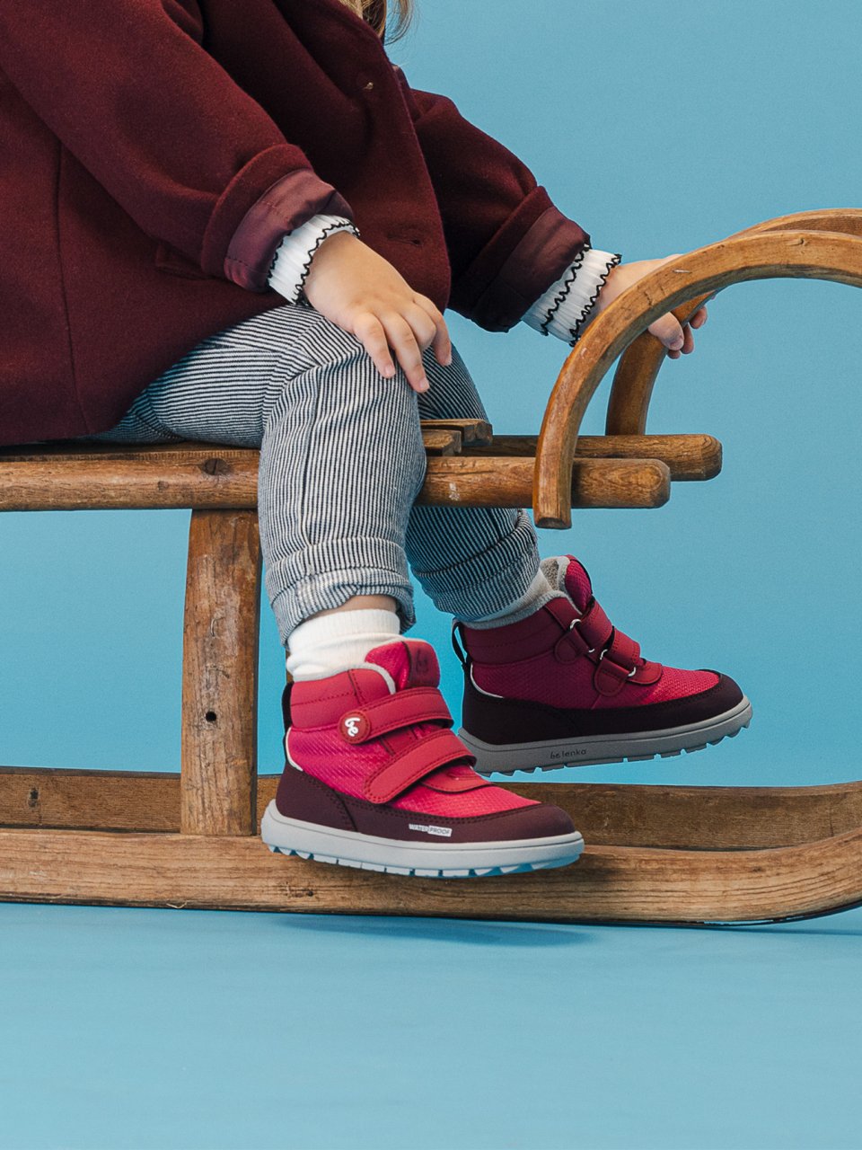 Gyerek téli barefoot cipők Be Lenka Zippu Preschool - Berry & Grey