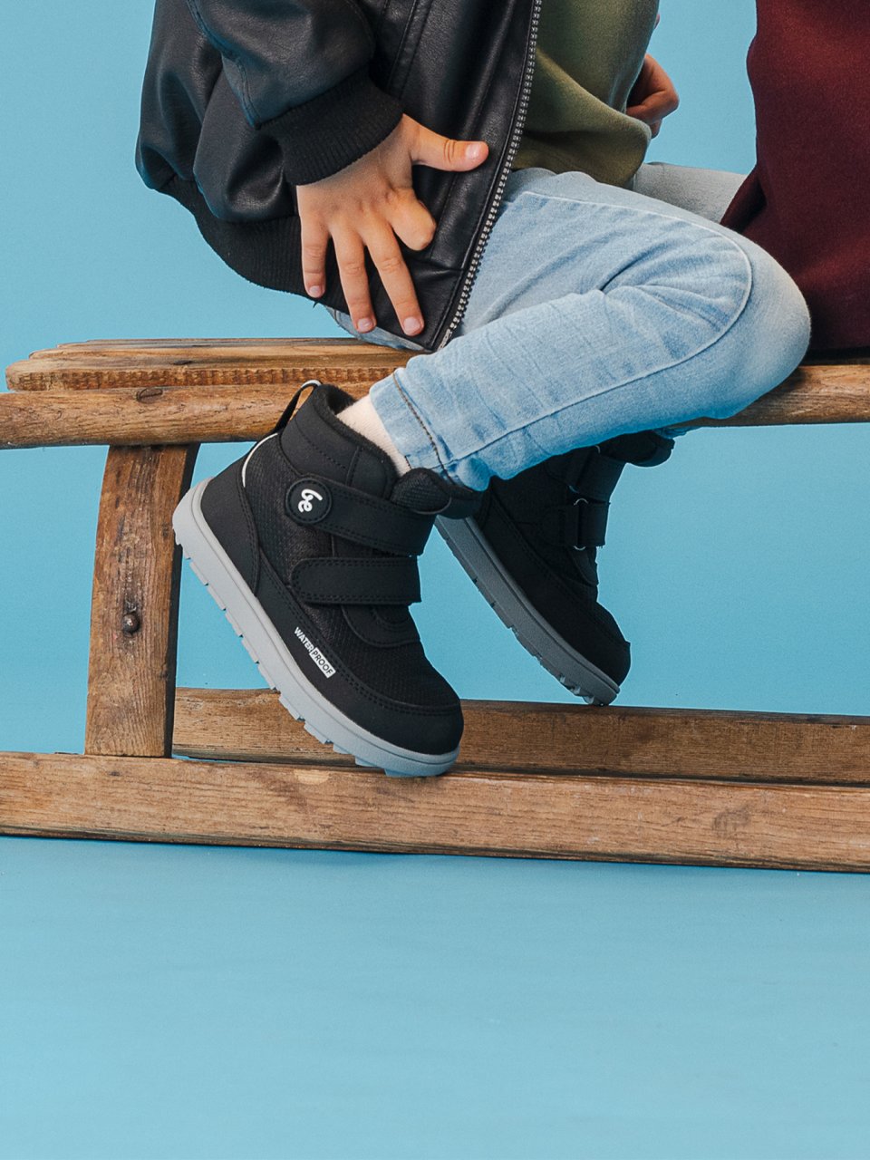 Gyerek téli barefoot cipők Be Lenka Zippu Preschool - Black & Grey