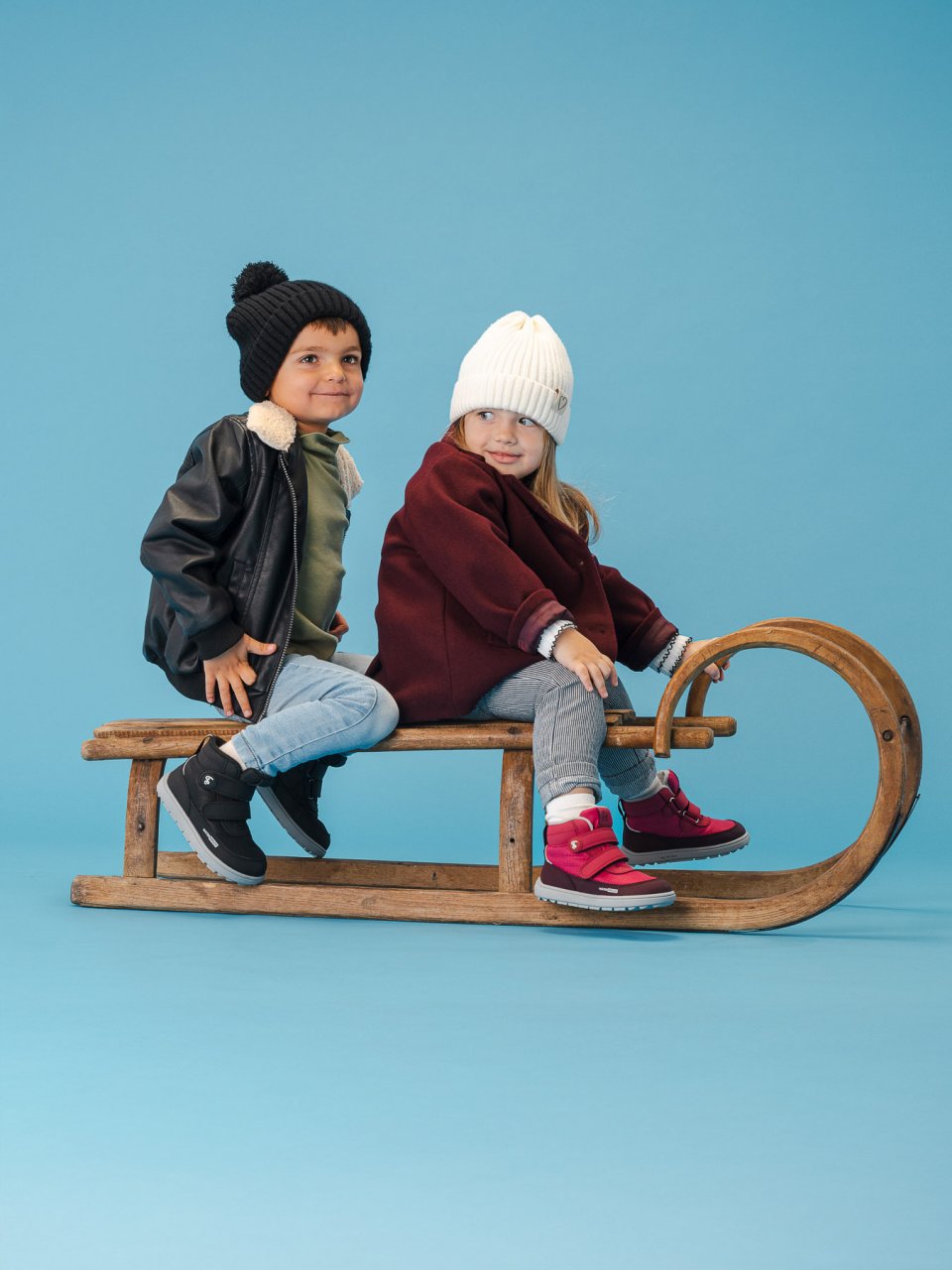 Gyerek téli barefoot cipők Be Lenka Zippu Preschool - Berry & Grey