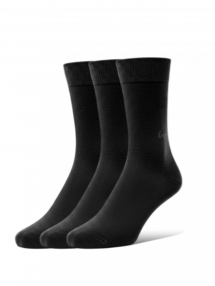 Barefoot Socks - Crew - Essentials - Black - 3 pack