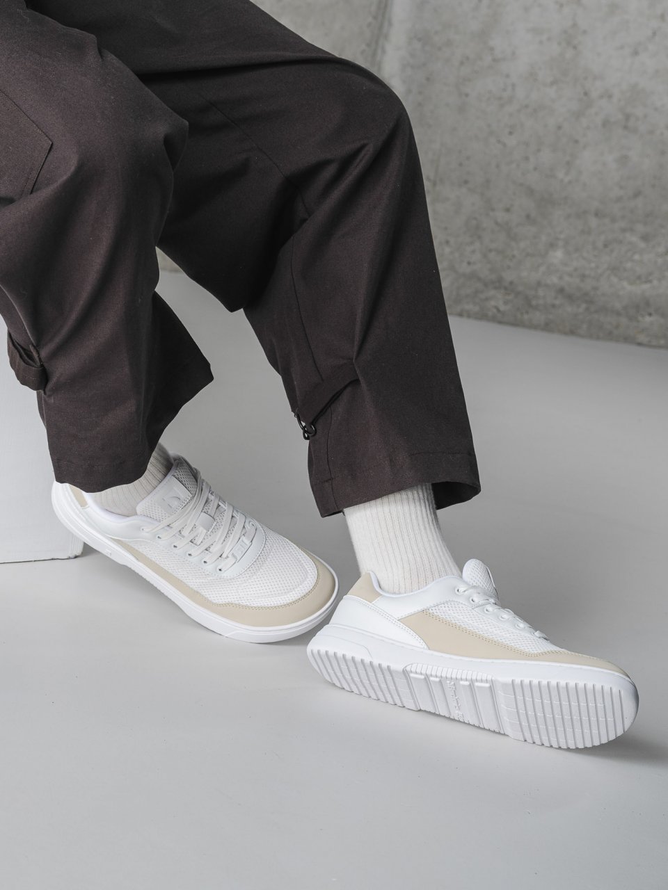 Barefoot tenisky Barebarics Vaporo - White & Beige