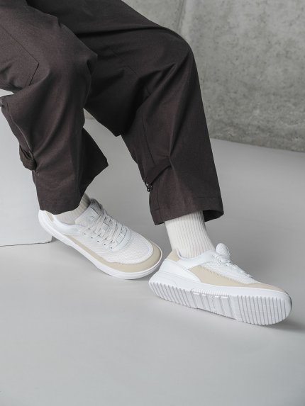 Barefoot Sneakers Barebarics Vaporo - White & Beige