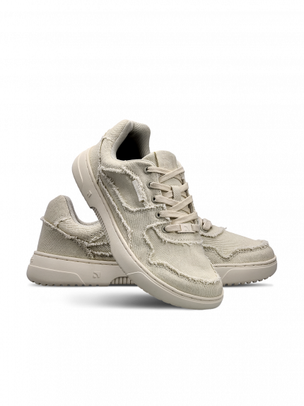 Barefoot Sneakers Barebarics Zing - Cream White - Denim