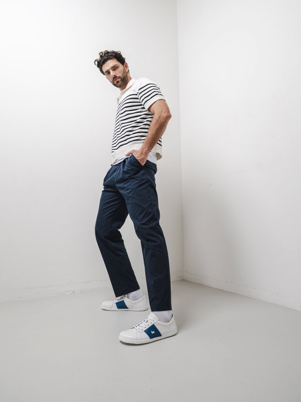 Barefoot Sneakers Be Lenka Elite - White & Dark Blue