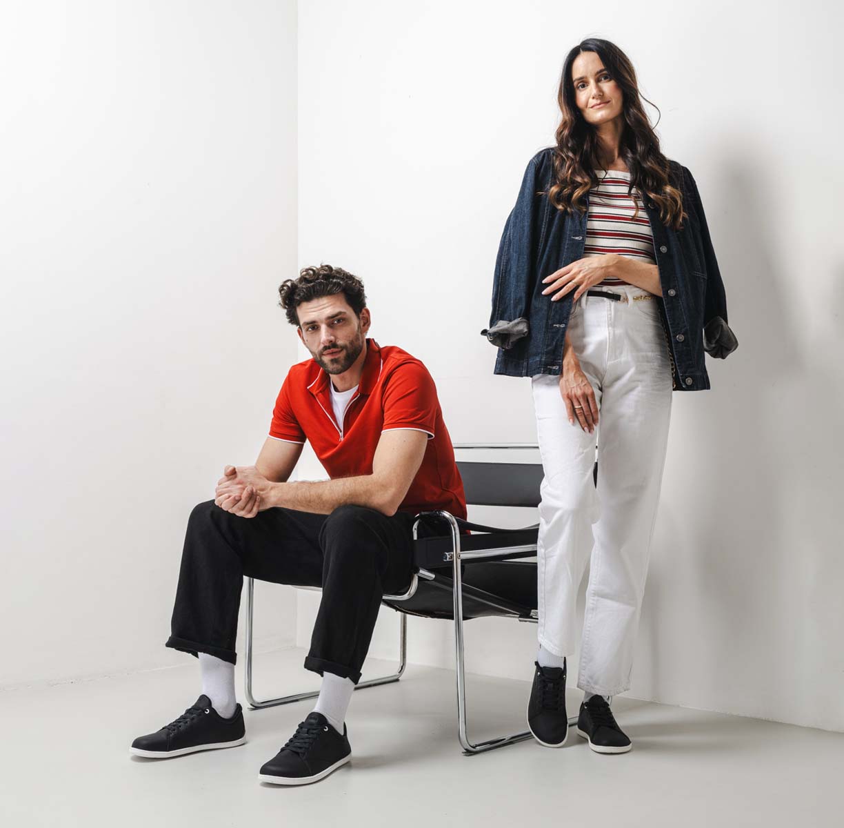 Be Lenka Core - Black, barefoot sneakers, lifestyle shot with models
