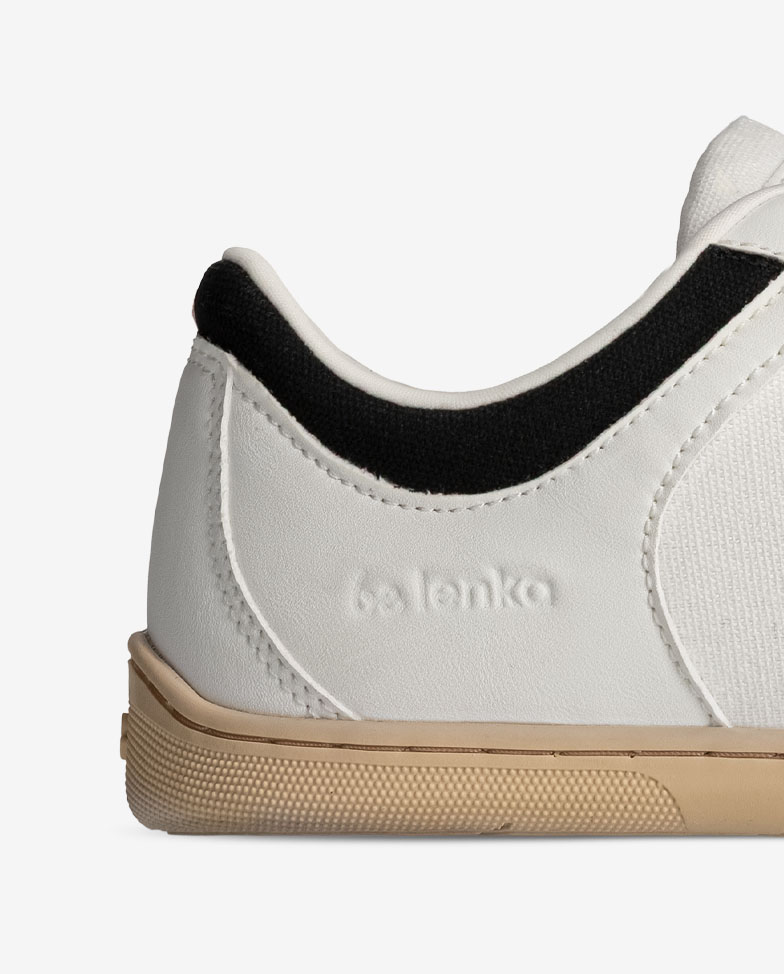 Be Lenka Echo - White & Black Vegan, barefoot tornacipő, sarok és párnázás részlet