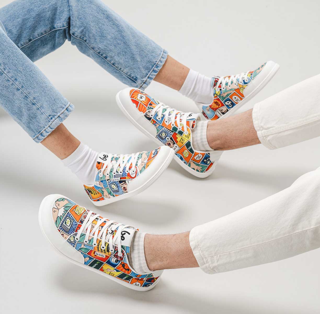 Be Lenka Rebound Comics - Color, barefoot sneakers, lifestyle shot with models