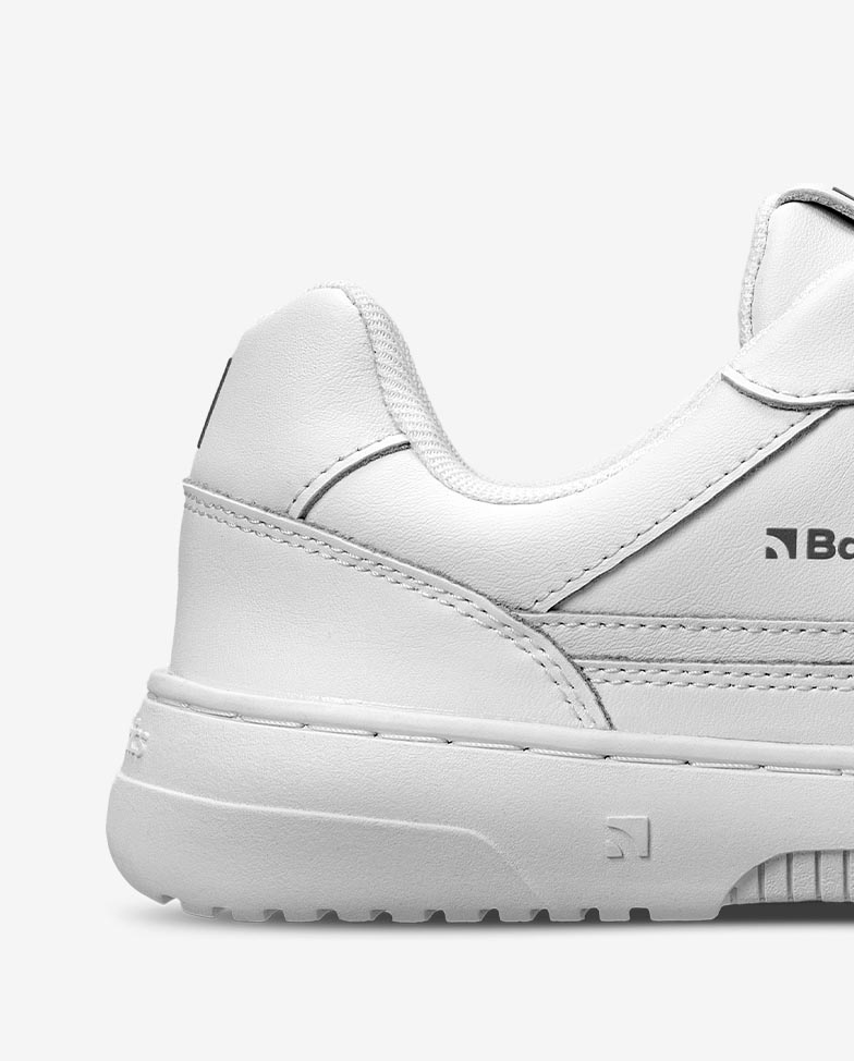 Barebarics Zing - All White Leather, barefoot tenisky, detail päty a polstrovania