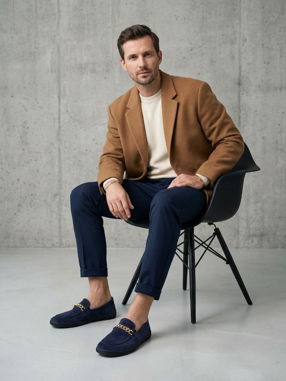 Barefoot mokasyny Be Lenka Prestage - Navy & Gold