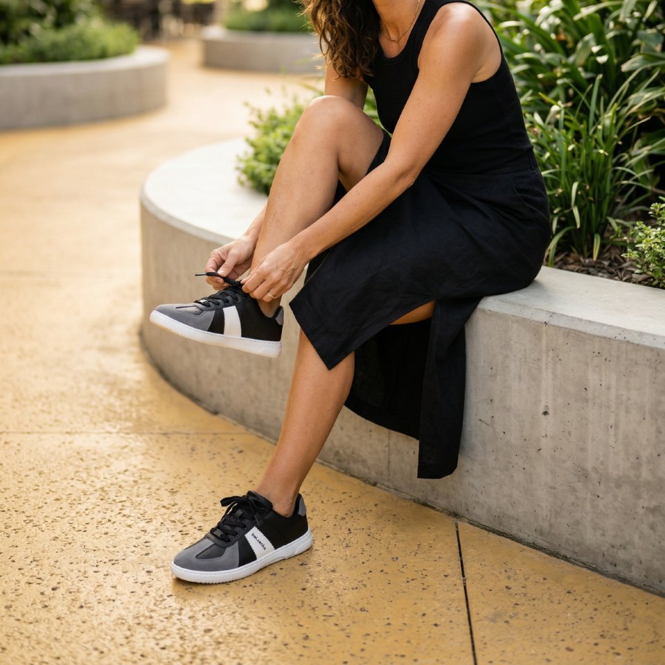 Barefoot Sneakers Barebarics Icara - Black & Dark Grey