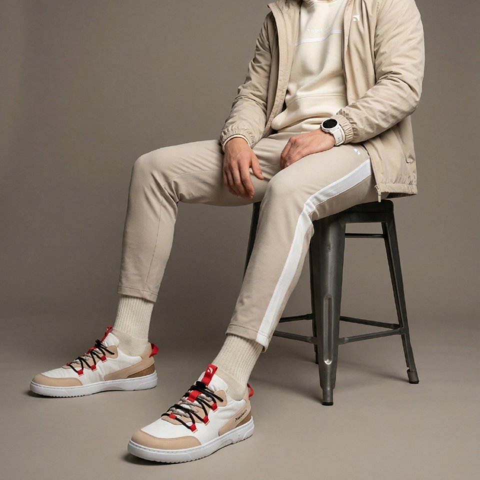 Barefoot Sneakers Barebarics Revive - Beige & White