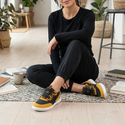 Sneakers Barefoot Barebarics Revive - Golden Yellow & Black