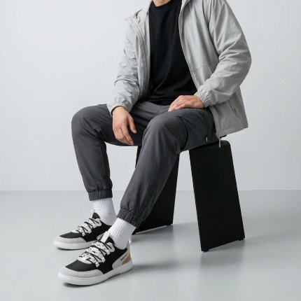Barefoot Sneakers Barebarics Revive - Light Grey & Black
