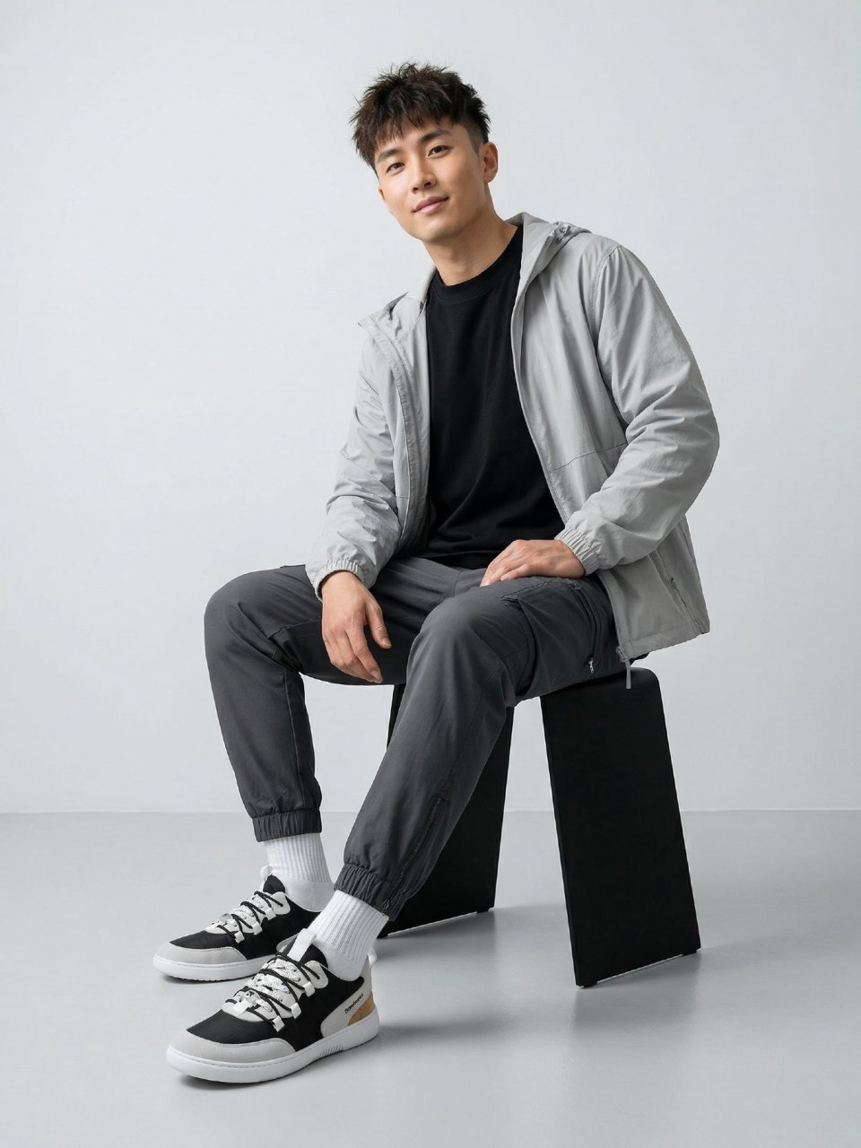 Barefoot Sneakers Barebarics Revive - Light Grey & Black