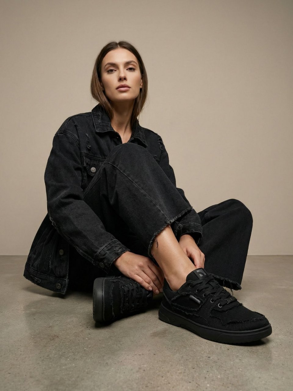 Barefoot Sneakers Barebarics Zing Denim - All Black