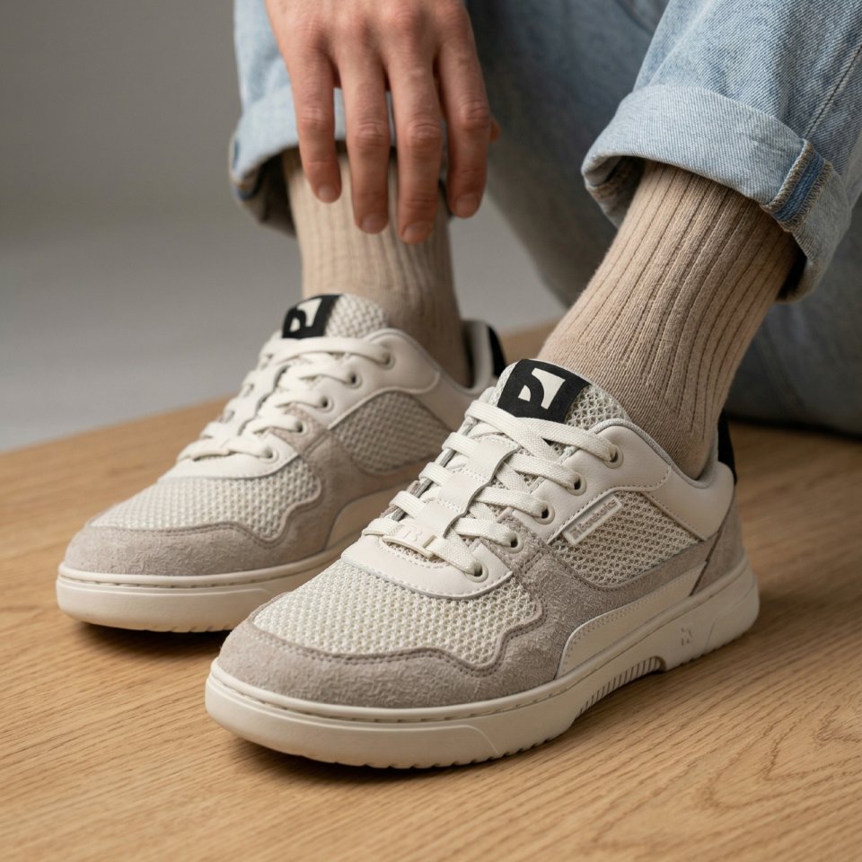 Barefoot Sneakers Barebarics Zing - Fresh - White & Beige