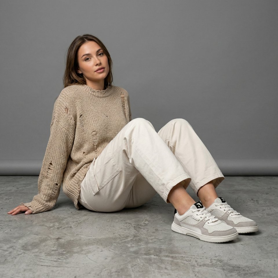 Barefoot Sneakers Barebarics Zing - Fresh - White & Beige