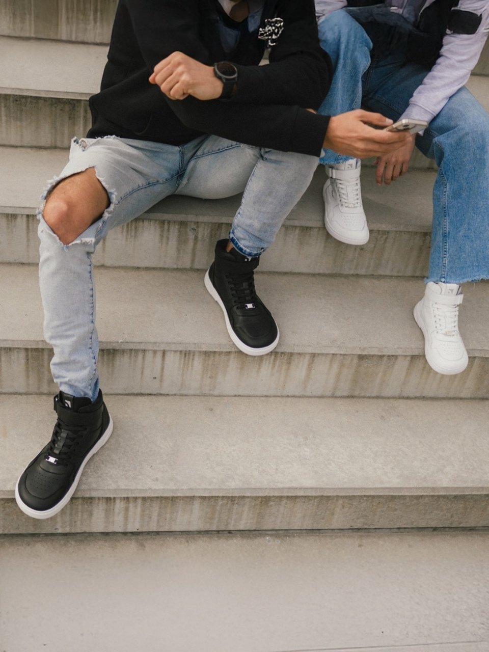 Barefoot Sneakers Barebarics Zing - High Top - Black & White