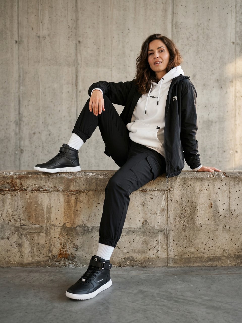 Barefoot Sneakers Barebarics Zing - High Top - Black & White